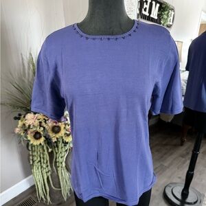 Nancy Bolen • Silk Blend Beaded Knit Blouse